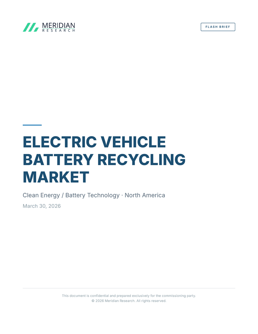 Meridian Research report cover page with logo and Flash Brief tier badge